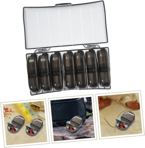 LOEFLIFA 3 Weekly Portable Pill Organizer Box, Detachable Compact Medicine Case with Daily Compartments