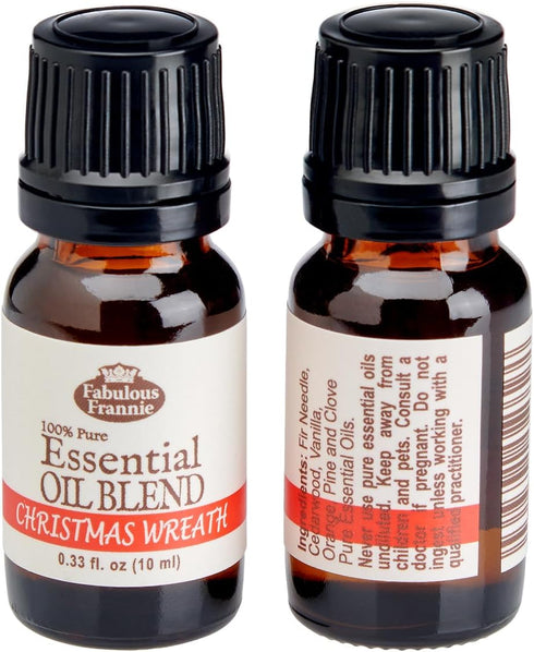 Christmas Wreath Essential Oil Blend, 100% Pure, Undiluted, 10 ml, Blend of Cypress, Pine, Cedarwood, and More