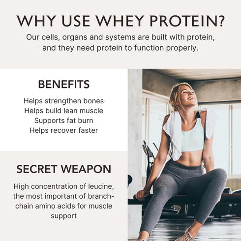 Alaya Naturals Grass Fed Whey Protein Powder - Vanilla Flavor, All Natural, Hormone Free - 20g Protein per Serving