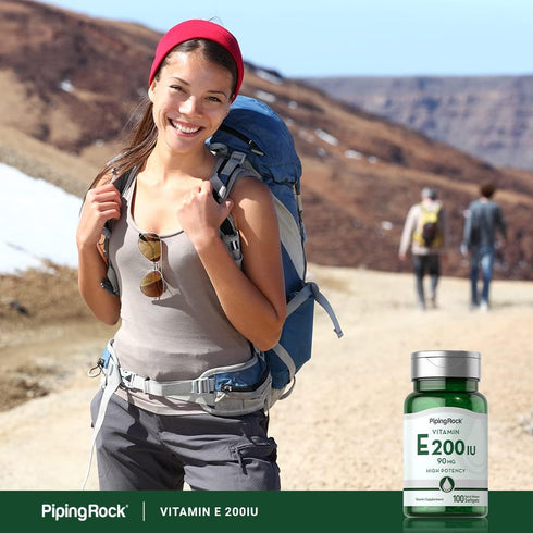 Piping Rock Vitamin E 200 IU | 90 mg | 100 Softgel Capsules, High Potency, Non-GMO, Gluten Free