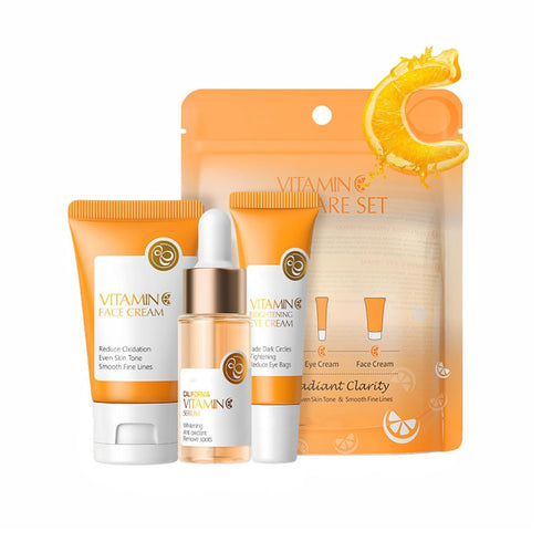 Skincare Set Gifts for Teen Girls - Vitamin C Travel Size Skin Care Set, Includes Face Serum, Eye Cream, Face Cream