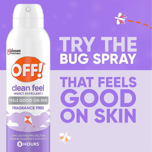 OFF! Clean Feel Insect Repellent Aerosol, 20% Picaridin Bug Spray with Long Lasting Protection from Mosquitoes