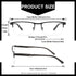 Blue Light Filtering Reading Glasses 5 Pack, Metal Half-Frame Spring Hinges Readers for Men, Anti Glare UV Protection