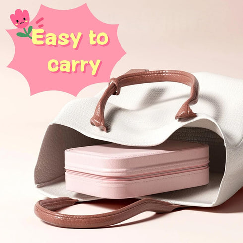 Travel Makeup Bag with LED Mirror, Small Organizer with Light, Pink Beautifect Box