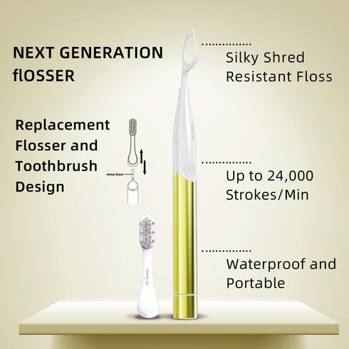Electric Vibration Flosser - Power Flosser for Adults, Reusable Teeth Cleaner with Toothbrush, Water Flosser
