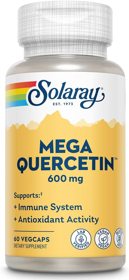 SOLARAY Mega Quercetin with Bromelain, Vitamin C, 60 VegCaps - Antioxidant Support