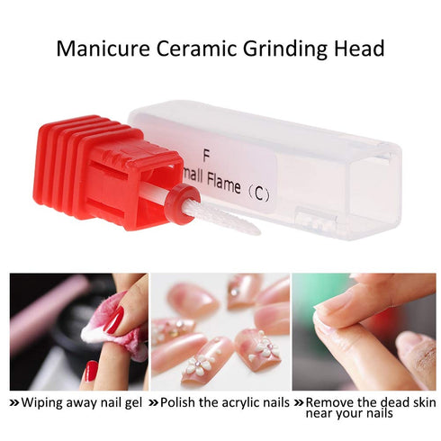 Sonew Nail Drill Bit - 4 Types Ceramic Grinding Head for Manicure Machine Accessories