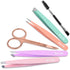 TsMADDTs 6 PCS Tweezers Set for Women, Eyebrow Tweezers with Curved Scissor for Ingrown Hair, Daily Beauty Tools with