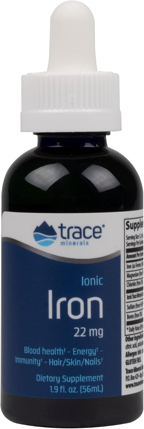 Trace Minerals Liquid Ionic Iron Dietary Supplement Drops, 22 mg Iron, 1.9 fl oz