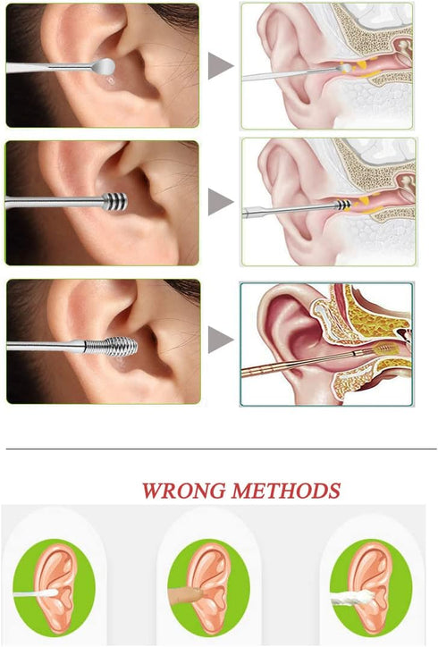 Ear Pick Earwax Removal Kit - 8 Pcs Ear Cleaning Tool Set with Storage Box & Cleaning Brush