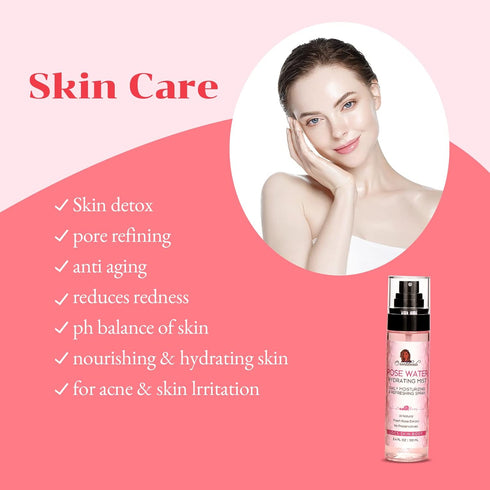 Moisturizing Refreshing Spray for Locs - Rose Water Peppermint Hair Scalp Moisturizer, 3.4oz