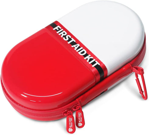 First Aid Kit - Upgraded Waterproof Pill Case with 180 Pcs Emergency Care Supplies, Small Sized for Car, Home, Travel,