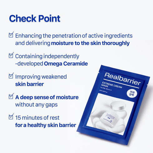 Real Barrier Extreme Cream Face Mask x 10ea | Skin Barrier Repair | Face Mask Skin Care | Moisturizing Relief Skin Care Solution for Dry Skin | Facial Moisturizer for Sensitive Skin | K-Beauty