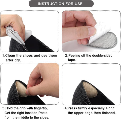 Dr.Foot Heel Grips for Men and Women - Self-Adhesive Heel Cushion Inserts, 2 Pairs + Extra 1 Pair (Beige)