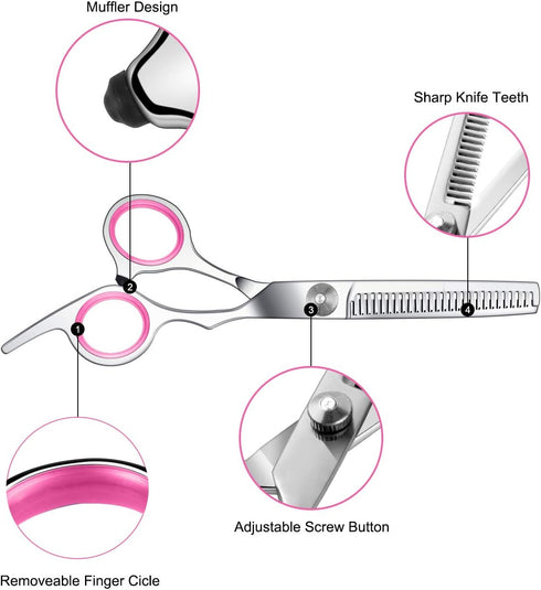 Thinning Shears for Hair Cutting, 6.7In Stainless Steel Scissors for Professional Haircut Trimming & Blending