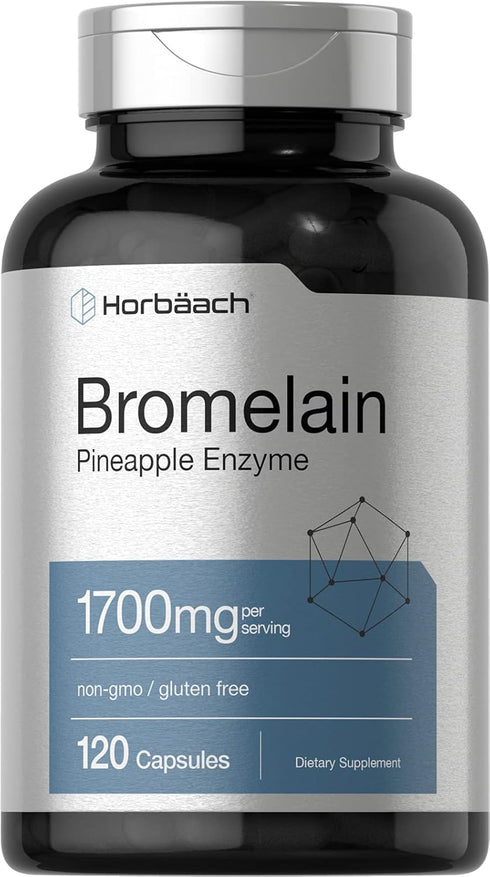 Horbaeach Bromelain 1700 mg | 120 Capsules | Supports Digestive Health | Non-GMO, Gluten Free