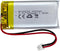 DC 3.7V 500mAh 602040 Rechargeable Lithium Polymer Battery for DIY 3.7-5V Electronic Products with LED Lights
