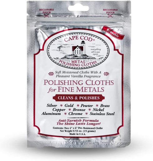 Cape Cod Polishing Cloths for Fine Metals | Jewelry Cleaner and Tarnish