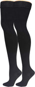 Truform Compression Socks, Men's Dress Socks, Thigh High Over Knee Length, 20-30 mmHg, Black, Medium