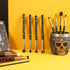 Docolor 10Pcs Skull Printed Eye Makeup Brushes Set - Blending, Concealer, Eyebrow, and Eye Liner Brushes