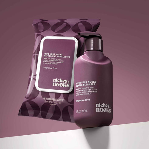 Niches & Nooks 7 oz Gentle Nooks Cleanser Fragrance-Free Unscented Feminine Wash, pH Balanced Intimate Cleanser