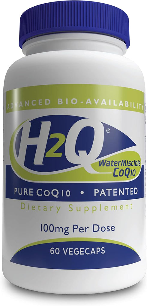 Health Thru Nutrition H2Q CoQ-10, 8X Higher Absorption, Vegan Certified, Cardiovascular Support, Pack of 60