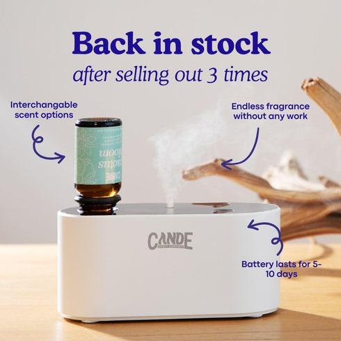 Set 3 CE CRAFT Waterless Travel Diffuser Gift - Rechargeable Diffuser for Aromatherapy - Includes Fragrance Oils