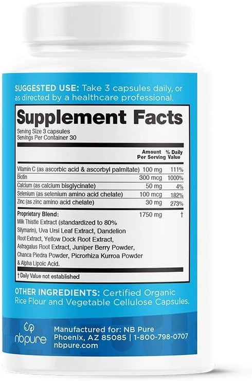 nbpure Liver Fend Liver Detox and Cleanse - Milk Thistle and Liver Support Supplement, 90 Count