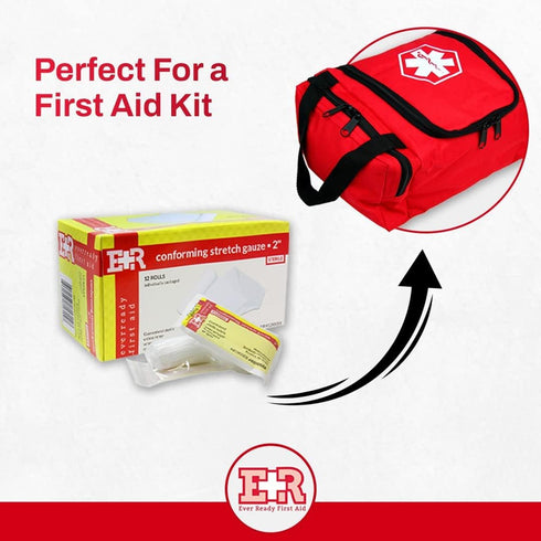 Ever Ready First Aid Sterile Conforming Gauze Roll Bandage, Box of 12-2 inch