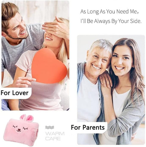 Milkycat Cute Hot Water Bottle with Soft CoverPortable Rechargeable Electric Hot Water Bag for Menstrual CrampsHot