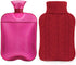 samply Hot Water Bottle with Knitted Cover, 2L Hot Water Bag for Hot and Cold Compress, Pain Relief, Red