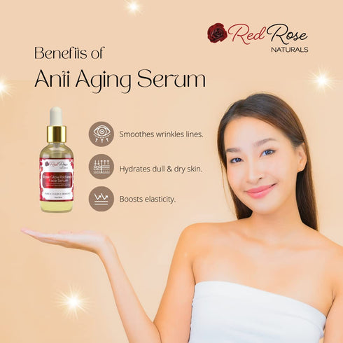 Rose Glow Radiance Face Serum - Daily Hydration for Anti-Aging, 15 ml, Suitable for All Skin Types