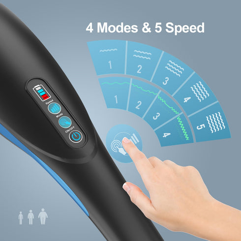 JIODTMER 4 All Body Corded Light Soothing Vibratory Massager with Attachment Heads - Gentle Relief - Massage Tools
