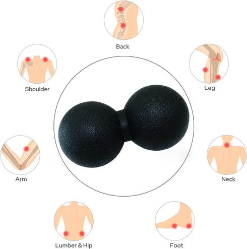 SIMPLECOOL Hard Peanut Massage Ball, Double Lacrosse Massage Ball. Deep Tissue Massage Roller Mobility Ball