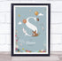 The Card Zoo New Baby Birth Details Christening Nursery Woodland Animals Initial S Gift Print