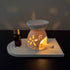 JHZABPO Set, White Oil Burner Tea Light Wax Melt Warmer with Tea Wax Tray, Essential Oil Diffuser, Oil Burner