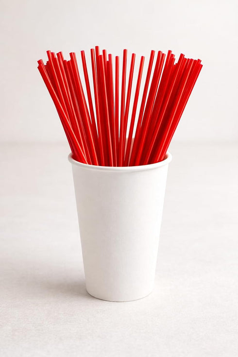 Kitchsy 8-Inch 1000 Pack (1000) Compostable Coffee Red Stirrer Sticks Eco-Friendly Biodegradable Beverage & Cocktail