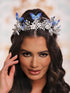 Unicra Silver Butterfly Tiaras and Crowns Leaf Queen Rhinestone Bridal Wedding Tiara Hair Accessories for Women and
