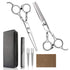 Professional Hair Cutting Scissors Kit - Home Haircutting Barber/Salon Thinning Shears with Comb and Case (Silver)