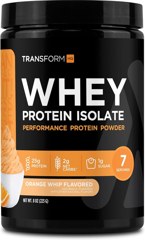 TransformHQ Whey Protein Isolate (WPI) Orange Whip Flavored Protein Powder - 7 Servings for Performance