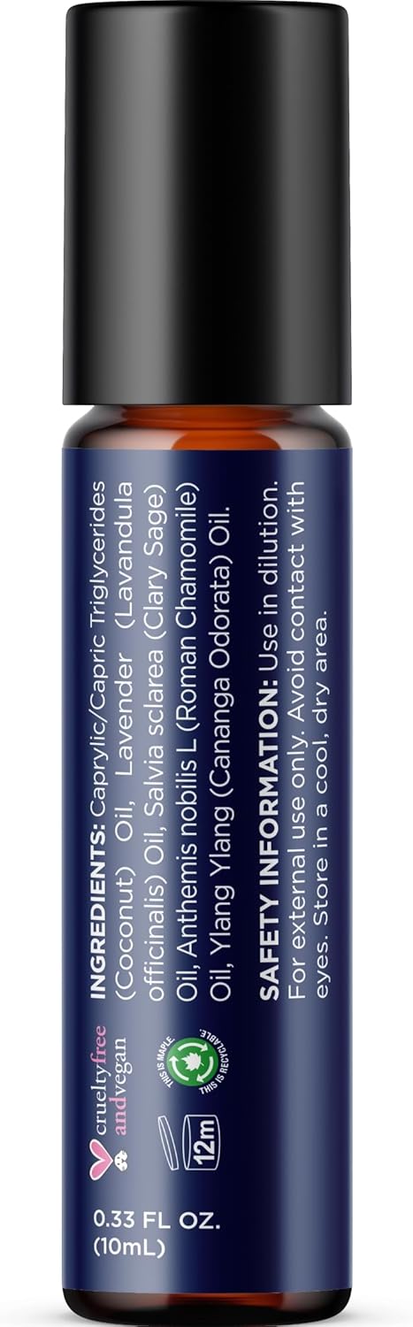 Sleep Essential Oil Roll On - Pure Lavender & Roman Chamomile Aromatherapy Roller for Restful Sleep (1-Pack)