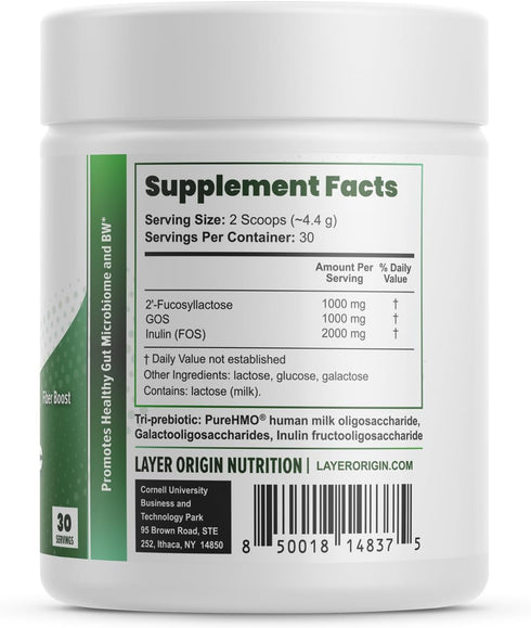 Layer Origin Constipiotic Prebiotic Fiber for Bowel Movement Support, 4.4 g Per Serving, 30-Day Supply, Unflavored