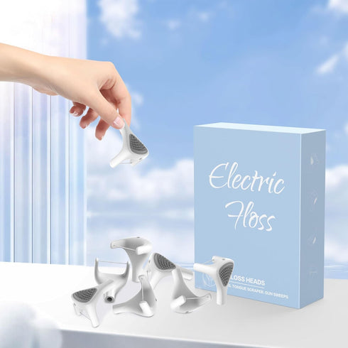 Voraiya Flosser Refills, 50 Voraiya Floss Heads, Reusable Woven Floss, Floss Without PFAS & Unwaxed Dental Floss (White)
