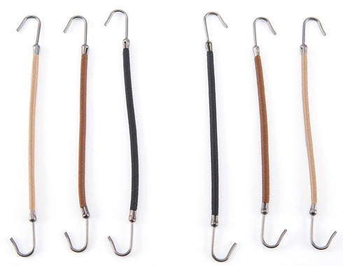 Women 15 Pack Ponytail Hooks Bungee Small Rubber Bands - Hair Ties Accessories for Thick Hair Clips (5 Black + 5 Brown