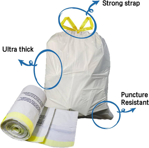 Large Heavy Duty 21 Gallon Drawstring Trash Bags, 30 Count - 1.0 MIL, 28" x 34" - Wholesale Commercial Garbage Bags