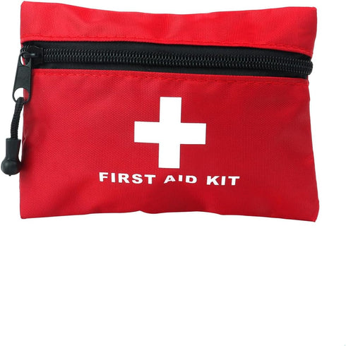 Red First Aid Bag, Empty Waterproof Pouch for First Aid Kits, Mini for Hiking, Camping, Travel (Red, 6x4.3 Inch)