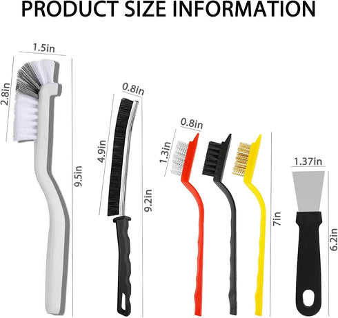 TURUM 12Pcs Set,Hard Crevice Cleaning Brush Bristle Cleaning Supplies for Kitchen, Bathroom, Corner, Grout, Sink, Cup