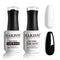 RARJSM Black and White Gel Nail Polish 15ml Soak Off UV LED Curing Required for French Manicure, 2pcs Set