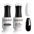 RARJSM Black and White Gel Nail Polish 15ml Soak Off UV LED Curing Required for French Manicure, 2pcs Set