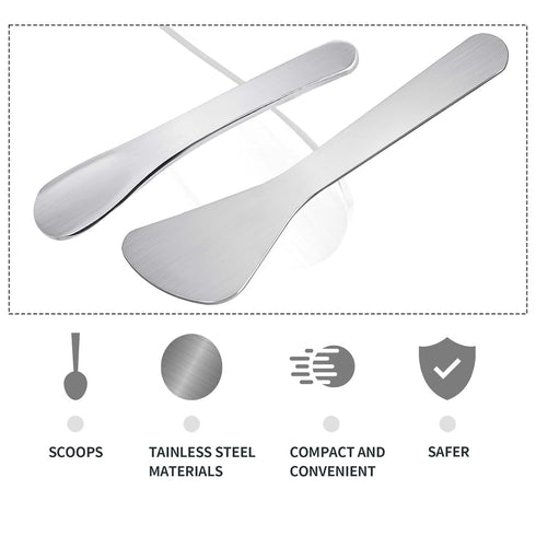 2Pcs Mini Metal Cosmetic Spatulas, Makeup and Skincare Spatula, Beauty Accessories for Mixing Plant Masks